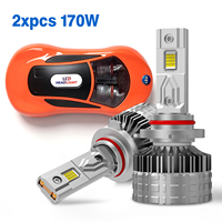 Ampoule de phare LED pour voiture T2 170W, 12V 24V, double tube en cuivre, haute puissance, Canbus CSP 4070 H4 H7 H11 9012, directement du fabricant