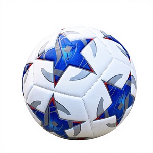 Ballon de <span class=keywords><strong>football</strong></span> imprimé avec logo, cousu à la machine à trois anneaux, pour les matchs et l'entraînement des coupes européennes et américaines, n° 5 Shjf2025 PVC en gros - Product Image 1
