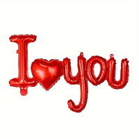 Siamois je t'aime lettre amour ballon rouge or Rose feuille ballon pour Halloween saint valentin fête d'anniversaire de mariage