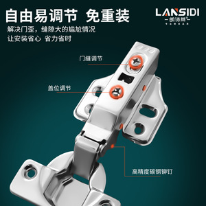 บานพับสแตนเลส LANSIDI ขนาด 16-28 มม. แบบปิดนุ่มนวล สำหรับประตูตู้ - Product Image 4