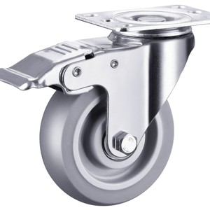 Ruedas Giratorias Silenciosas de PVC para Exteriores de 3, 4 y 5 Pulgadas, Capacidad de Carga de 40 kg, Ruedas Industriales Elásticas - Product Image 1