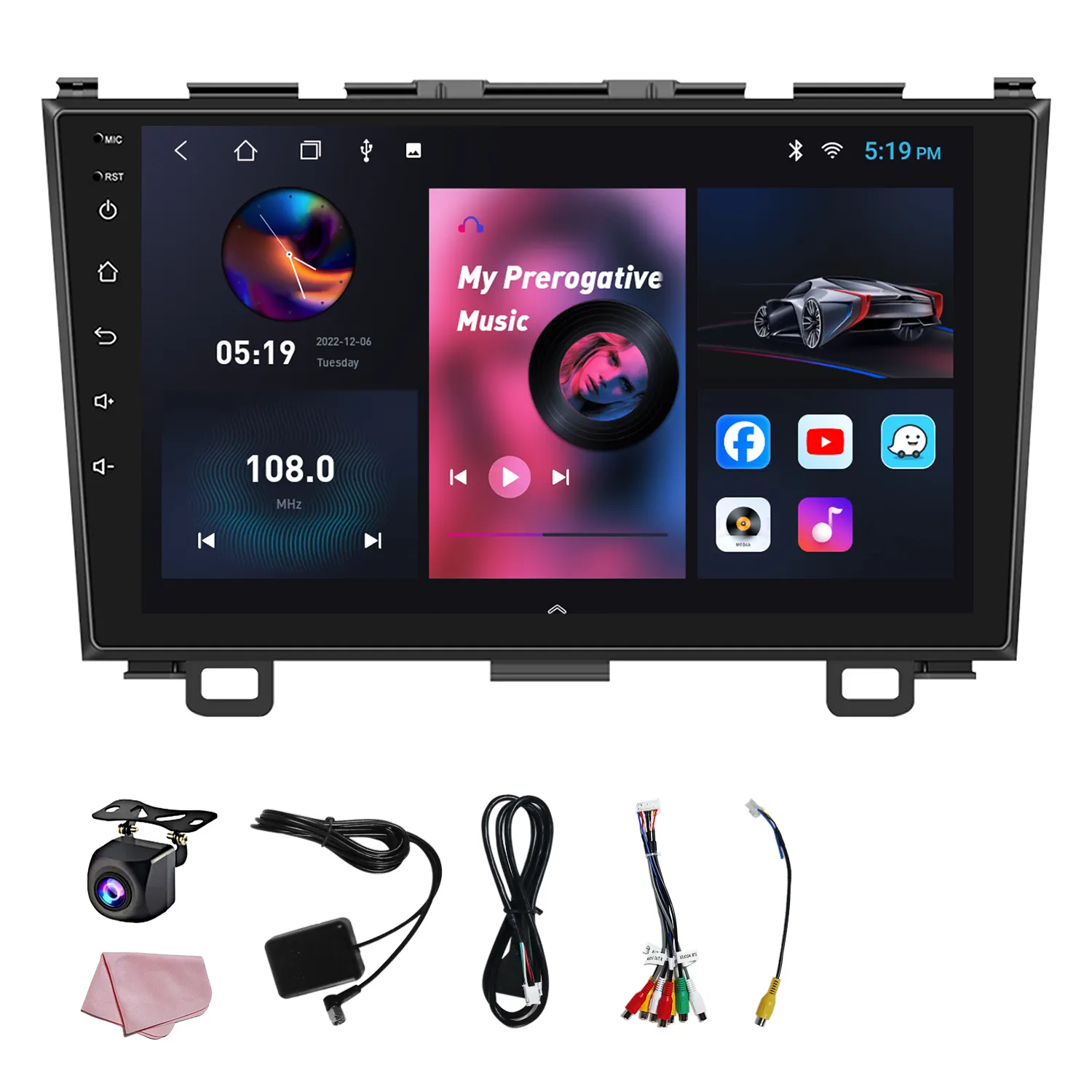 Touch Screen Car play GPS navi Stereo 2din Android 10 Car Dvd Player Car Radio for Honda CRV 2008 2009