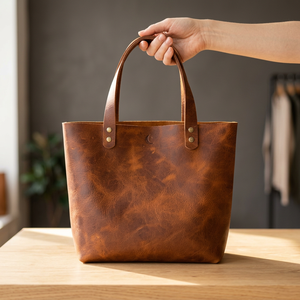 Bolso de Mano Personalizado para Mujer, de Cuero Vacuno Genuino, con Dos Correas, Diseño de Mochila, Cierre de Cremallera, Impermeable, Casual - Product Image 1