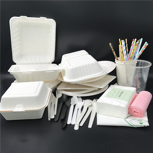 2025 cấp thực phẩm phân hủy sinh học compostable bột Bộ Đồ Ăn 10 mía bã mía phân hủy sinh học bữa ăn tối tấm - Product Image 2