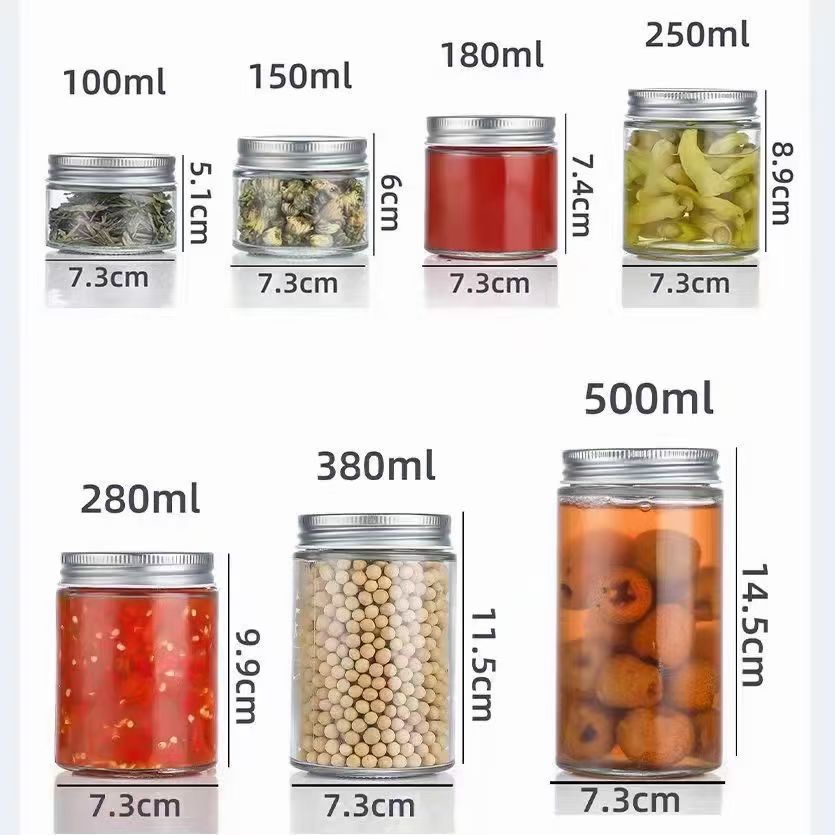 Regular-Mouth Glass Mason Jars, 8-Ounce (6-Pack) Glass Canning Jars with Silver Metal Airtight Lids and Bands with Chalkboard