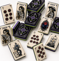 2026 Originality Ensemble de Mahjong Américain 160 Tuiles Acryliques Premium Thème Gothique Crâne d'Halloween Jeu de Table pour 4 Joueurs Prêt à Expédier