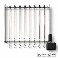 Grille de rôtissage pour kebab à 7 brochettes, rotation automatique motorisée, pour barbecue, shish kebab, fête en plein air