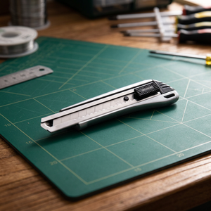 Deli 2090 Utility Knife 18mm Stainless Steel Blade Self Locking Metal Cutter For Paper Wallpaper Craft Use - Product Image 3