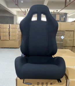 Sièges de course universels RE03 <span class=keywords><strong>RECARO</strong></span> en suède noir, avec surpiqûres rouges, sièges baquet de voiture à double rail, sièges de sport pour gaming en tissu - Product Image 5