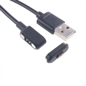 2.2 MM Pitch Waterproof Pad Pogo Pin 2 Pin Connector Right Angle Female Strong Force Magnetic Charging USB Cable