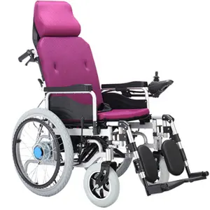 Fauteuil roulant électrique léger pliant inclinable dossier haut fauteuil roulant électrique pour personnes âgées voiture