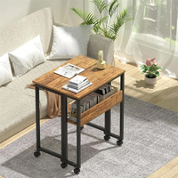 Bureau d'ordinateur mobile pliable avec roulettes, hauteur réglable pour petit appartement, bureau à domicile, chambre, salle d'étude
