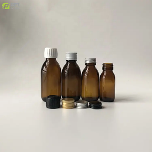 Mini Botella <span class=keywords><strong>de</strong></span> Vidrio Transparente Ámbar <span class=keywords><strong>para</strong></span> Jugo o <span class=keywords><strong>Jarabe</strong></span>, con Cuello ROPP y Tapa Plateada, <span class=keywords><strong>para</strong></span> Bebidas Saludables y Alimentos - Product Image 2