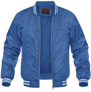 Nouveau design vert noir bleu uni hommes grande taille manteau letterman blouson aviateur en satin léger avec col rayé pour hommes - Product Image 6