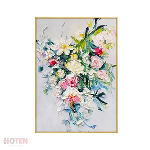 Arte <span class=keywords><strong>de</strong></span> pared pintado a mano moderno, venta <span class=keywords><strong>al</strong></span> por mayor, impresiones en lienzo, pinturas acrílicas, pintura <span class=keywords><strong>al</strong></span> óleo <span class=keywords><strong>de</strong></span> <span class=keywords><strong>flores</strong></span> rosas, cuadro <span class=keywords><strong>de</strong></span> decoración del hogar Floral - Product Image 5