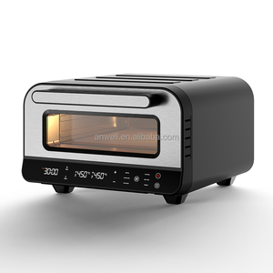Four électrique numérique en acier inoxydable <span class=keywords><strong>2</strong></span>-en-1 ANWELL avec fenêtre de visualisation numérique, 2100W, pour pizzas, frites et <span class=keywords><strong>friteuse</strong></span> à air chaud 450°C ° - Product Image 1