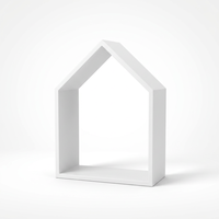 Étagère murale flottante en forme de maison en bois blanc pour la décoration de la chambre d'enfant et du salon