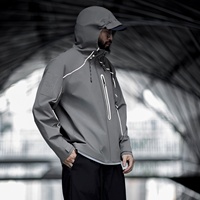 Veste technique imperméable pour homme Maden, avec capuche réfléchissante, pour l'extérieur, vêtement de travail, tendance automne 2026