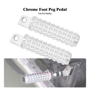 Repose-pieds CNC noir/chrome pour moto Harley Sportster <span class=keywords><strong>883</strong></span> 1200 XL <span class=keywords><strong>XR</strong></span> VRSC Softail Dyna Touring Electra Glide FLHX - Product Image 4