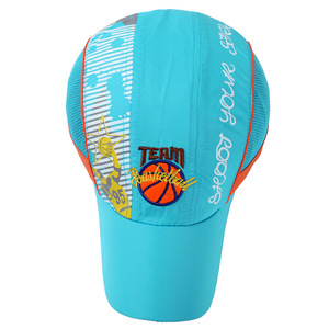 Team Basketball Embroidered Baseball Cap Quick Dry Breathable Sport Hat for Men Women Adults Sky Blue Orange Mesh Design - Product Image 4