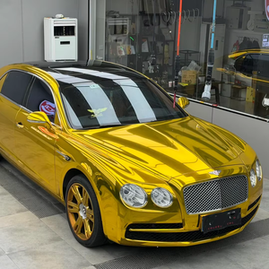 Premium Finish Chrome Gold PET Car Vinyl <b>Wrap</b>, Anti-Scratch Electroplating Film, Esign Full Car Body Protection Vinyl <b>Roll</b> - Product Image 6