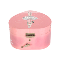 Ever Bright Wind-Up Poupée Ballerine Twirling en bois Style le plus chaud Rose Forme de coeur Enfants Ballet Boîte à musique Danseur pour filles