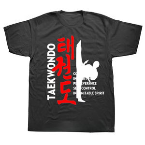 Camisetas <span class=keywords><strong>de</strong></span> Manga Corta para Hombre, Estilo Deportivo, <span class=keywords><strong>de</strong></span> Algodón Sólido con Gráficos, <span class=keywords><strong>de</strong></span> la Federación ITF <span class=keywords><strong>de</strong></span> Taekwondo, Precio al por Mayor, Regalos <span class=keywords><strong>de</strong></span> Cumpleaños - Product Image 5