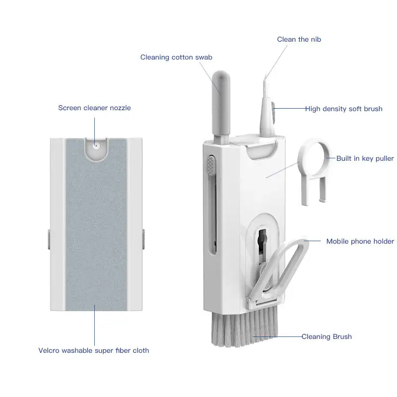 Originele Q8 Multifunctionele Oortelefoon Toetsenbord Computer Laptop Scherm Schoner Pen Kit 8 In 1 Oordopjes Reinigingsset Voor Airpod