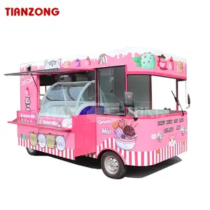 天宗J108电动冰淇淋车快餐拖车carte d'or冰淇淋食品车移动推车
