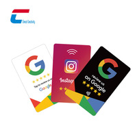 Cartes NFC en PVC plastique étanches personnalisées avec impression de code QR programmable, pour hôtels, réseaux sociaux, avis Google et cartes de membre