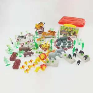 Kinder DIY Zoo Park Set Mini Spielzeug Plastik tiere in Plastik box
