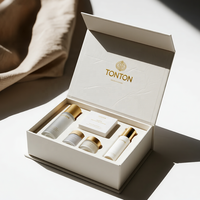 Boîte magnétique personnalisée et boîte cadeau orange pour ensemble de soins de la peau et emballage de luxe haut de gamme en papier brillant