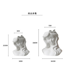Vase de jardinière en céramique pour <span class=keywords><strong>femme</strong></span>, figurine nordique, blanc, <span class=keywords><strong>buste</strong></span>, porcelaine, Arrangement de fleurs, Vase pour le corps humain, pour la décoration de la maison - Product Image 6