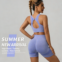 Ensemble de vêtements de yoga personnalisable, extensible, à séchage rapide, respirant, débardeur et short pour femmes
