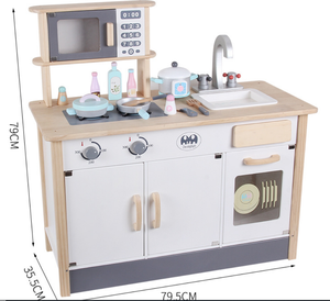 Jouets de cuisine en <span class=keywords><strong>bois</strong></span> pour enfants, restaurant de campagne pour jouer à la cuisine, avec accessoires, jouets de simulation - Product Image 6