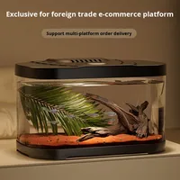 Pompe à eau silencieuse écologique en gros, aquarium en plastique avec vue panoramique, système de drainage, boîte LED, bureau sur la table