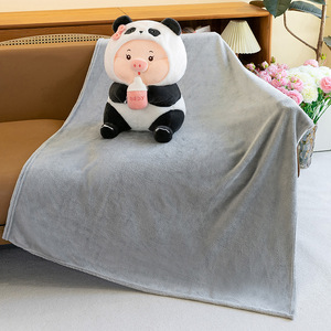 Manta de siesta para niños <span class=keywords><strong>2</strong></span> en 1, cojín de edredón para aire acondicionado de coche, sombrero de dibujos animados de oso colorido, felpa súper suave - Product Image 5