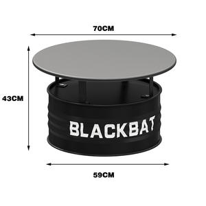 Juego de mesa y silla de diseño de tambor de aceite industrial amarillo-negro comedor Bar cubierta barbacoa cafetería Bistro sofá comercial - Product Image 5