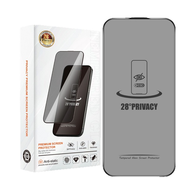 28 Degree Privacy Mobile Phone Tempered Glass Film for iPhone XS 13 14Plus 15 16 17 Pro Max Full Cover Anti Spy Screen Protector