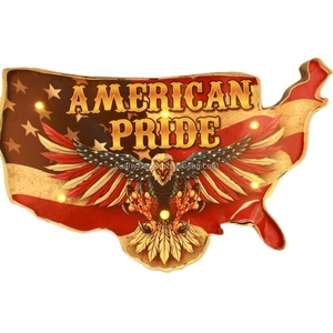 خريطة عالية الجودة للولايات المتحدة شعار ضوء النسر زينت الجدار مكتب غرفة المعيشة - Product Image 2