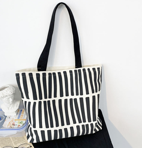 Bolsa de algodón impresa, bolsa de mano de algodón con logo, bolsa de compras de lona de algodón de gran capacidad - Product Image 2