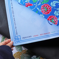 Tapis de jeu de mahjong en néoprène imperméable personnalisé, motif Liberty Flower, style américain, housse de table bleue, luxe royal, pieds pliables