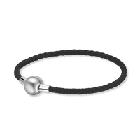 925 argent conception bracelets en cuir véritable boule baril fermoir bracelets porte-bonheur bracelet Fit Europe perles serpent Bracelets fins bijoux