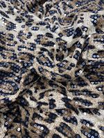 Vente en gros Offre Spéciale stretch imprimé spandex transparent paillettes tissu brodé léopard pour robe
