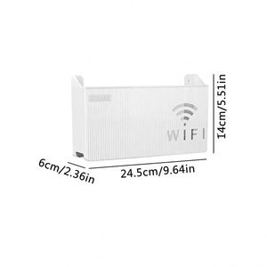 Étagère murale pour routeur Wifi sans fil, boîte <span class=keywords><strong>de</strong></span> <span class=keywords><strong>rangement</strong></span> en plastique ABS, support pour routeur, support pour câbles et alimentation, boîte organisatrice pour salon - Product Image 6