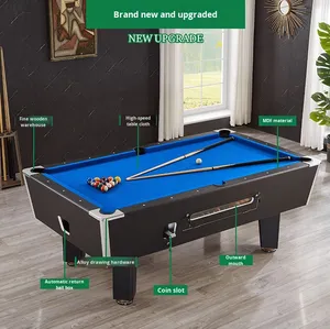 Mesa de billar comercial automática multifuncional de estilo americano estándar para sala de juegos, operada con monedas, para billar de ocho bolas, para interiores. - Product Image 1