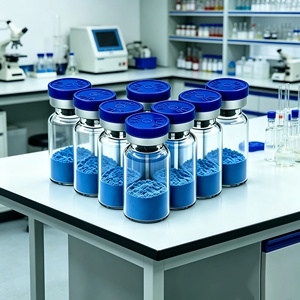Peptide de cuivre bleu AHK-Cu de qualité cosmétique, peptide lyophilisé GHK-Cu 100 mg - Product Image 2
