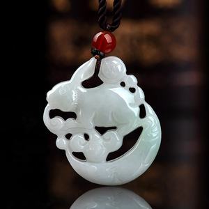 Colgante de Jade Natural de Myanmar con Diseño de Conejo del Zodiaco, UNISEX, Diseño Original, Estilo Chino, con Certificado de Tasación DW38 - Product Image 4
