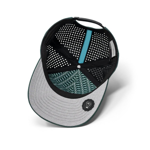 Casquette <span class=keywords><strong>Melin</strong></span> du fabricant OEM Casquette de baseball à épissage bicolore imperméable à 5 panneaux avec trou découpé au laser et logo personnalisé en caoutchouc - Product Image 6