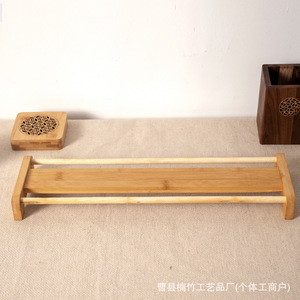 <b>Teacup</b> Drying Rack Folding Solid Wood Rectangular Tea Set Storage Display Rack Natural Wood Color Versatile - Product Image 4